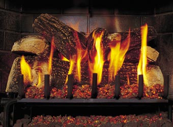 See-Thru 5 Burner Gas Log Fireplace