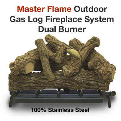 OUTDOOT Dual Burner Gas Log Set
